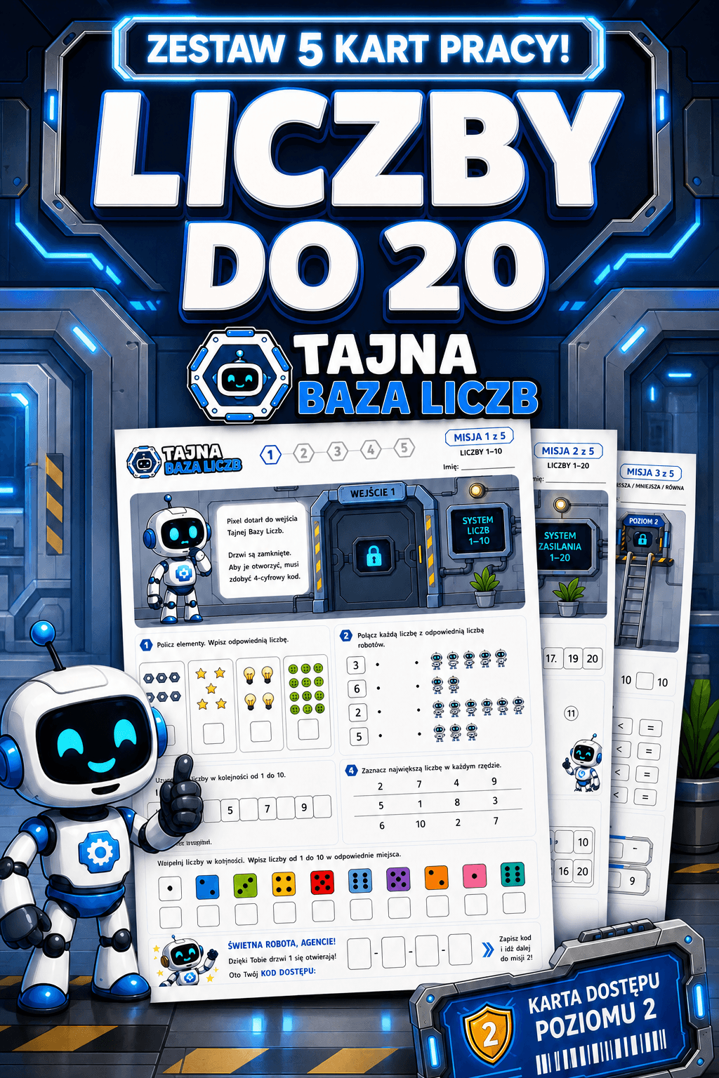 Okładka zestawu Liczby do 20 — Tajna Baza Liczb